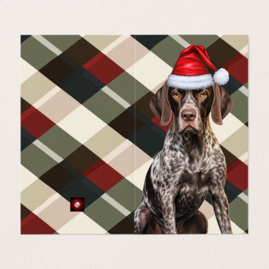 Shorthair Pointer GSP Dog Holiday Plaid Christmas Kaart (Buitenkant ongevouwen)