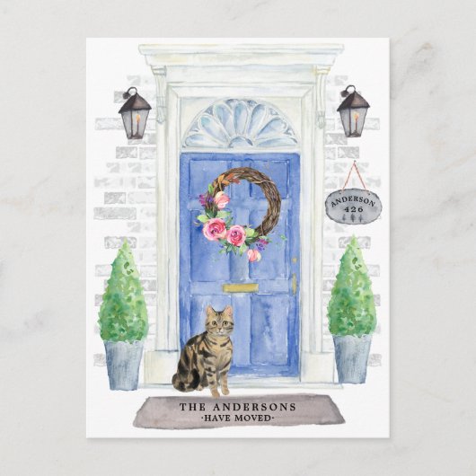 Shorthair Tabby Cat Moving Announcement Briefkaart (Voorkant)