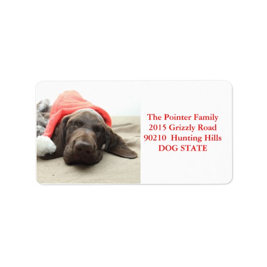 Shorthaired Pointer Holiday Adres Label (Voorkant)