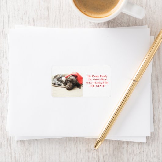 Shorthaired Pointer Holiday Adres Label (Insitu)