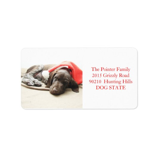 Shorthaired Pointer Holiday Adres Label (Voorkant)