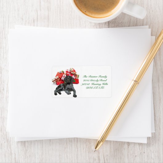 Shorthaired Pointer Holiday Adres Label (Insitu)