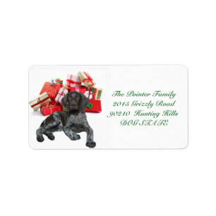 Shorthaired Pointer Holiday Adres Label