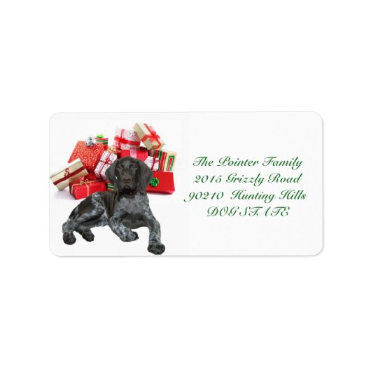 Shorthaired Pointer Holiday Adres Label (Voorkant)