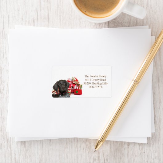 Shorthaired Pointer Holiday Adres Label (Insitu)