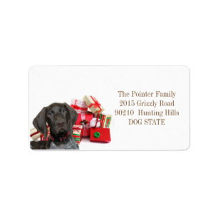Shorthaired Pointer Holiday Adres Label