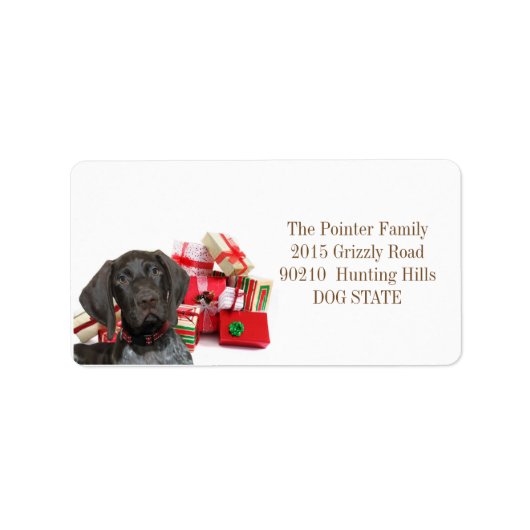 Shorthaired Pointer Holiday Adres Label (Voorkant)