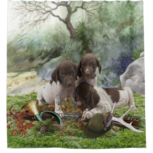 Shorthaired Pointer schattige puppies Douchegordijn (Voorkant)