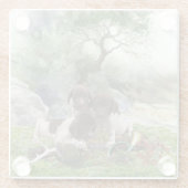 Shorthaired Pointer schattige puppies Glazen Onderzetter (Achterkant)