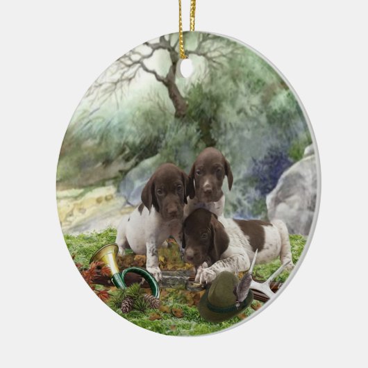 Shorthaired Pointer schattige puppies Keramisch Ornament (Links)