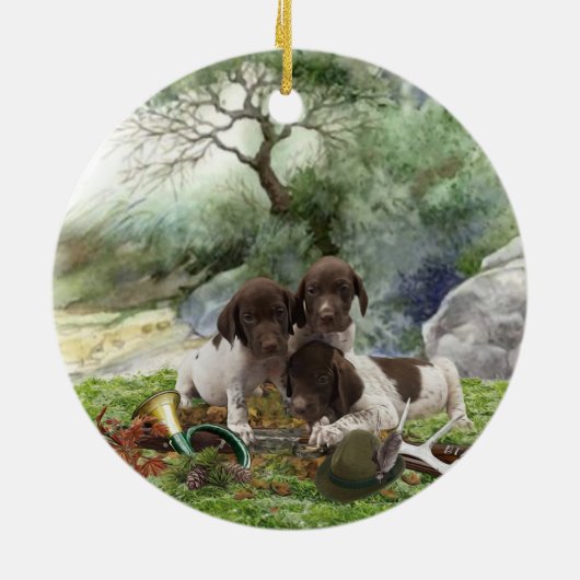 Shorthaired Pointer schattige puppies Keramisch Ornament (Achterkant)