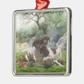 Shorthaired Pointer schattige puppies Metalen Ornament (Links)
