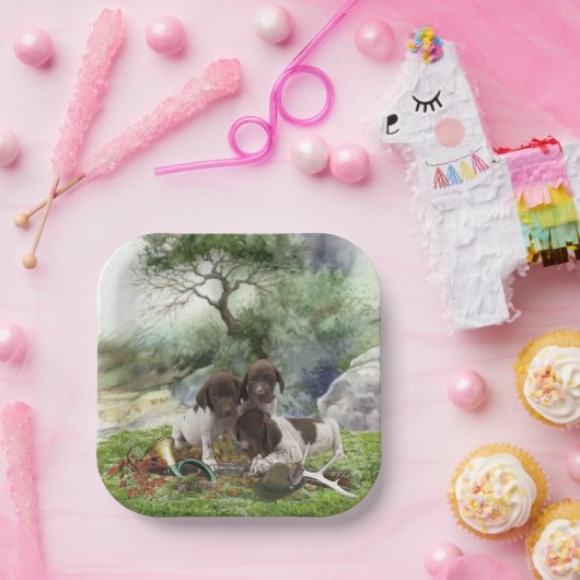 Shorthaired Pointer schattige puppies Papieren Bordje (Feest)