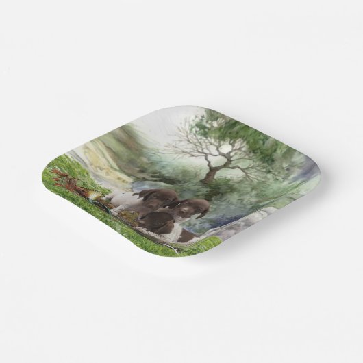 Shorthaired Pointer schattige puppies Papieren Bordje (Gebogen)