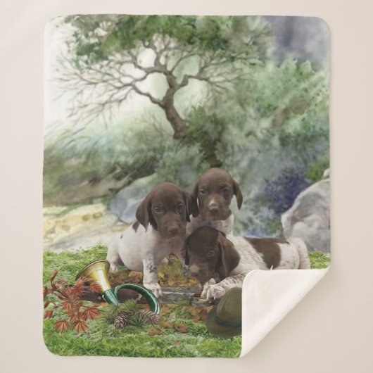 Shorthaired Pointer schattige puppies Sherpa Deken (Voorkant)