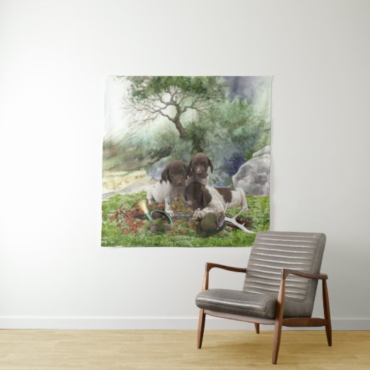 Shorthaired Pointer schattige puppies Wandkleed (In situ)