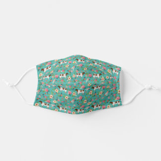 Shorthorn Floral turquoise  Stoffen Mondkapje