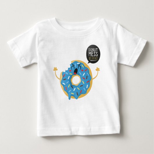 Shortsleeve Romper Baby Boy Donut Mess met mij (Voorkant)