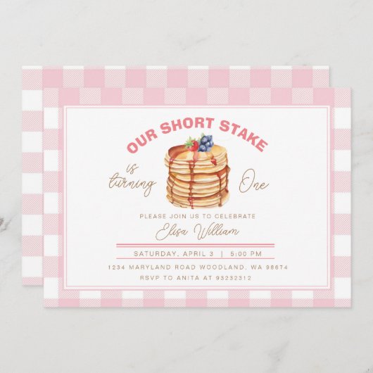 Shortstack Pancake Ontbijt Verjaardag Kaart (Voorkant / Achterkant)