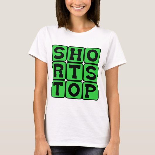 Shortstop, honkbalpositie t-shirt (Voorkant)