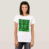 Shortstop, honkbalpositie t-shirt (Voorkant volledig)
