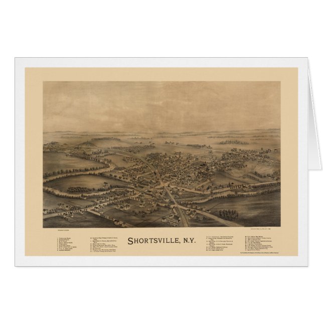 Shortsville, NY Panoramic Map - 1892 (Voorkant Horizontaal)