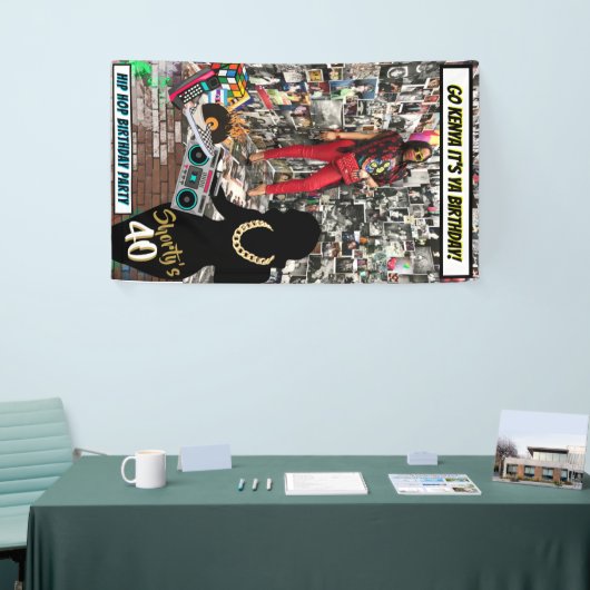 Shorty 40|Aangepaste AGE Hip Hop Foto Spandoek (Beurs)