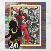 Shorty 40|Aangepaste AGE Hip Hop Foto Wijn Etiket (Enkel label)