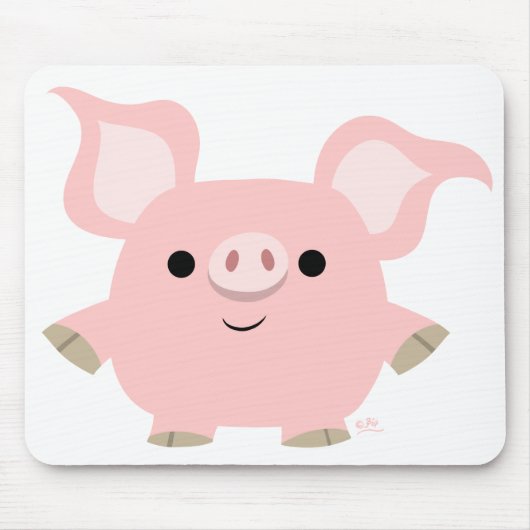 Shorty Cartoon Pig mousepad Muismat (Voorkant)