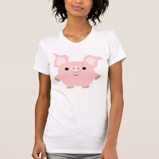 Shorty Cartoon Varkenshouderij T-shirt