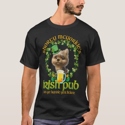 Shorty Mc Yorkie's Irish Pub St Patrick's Day T-shirt (Voorkant)