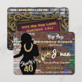 Shorty's 40 | 90 Hop Urban Birthday Invitati Kaart (Voorkant / Achterkant)