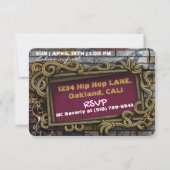 Shorty's 40 | 90 Hop Urban Birthday Invitati Kaart (Achterkant)