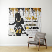 Shorty's 40| 90's Hip Hop Birthday Drip Backdrop Wandkleed (In Situ (horizontaal))