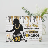 Shorty's 40| 90's Hip Hop Birthday Drip Foto Kaart (Staand voorkant)