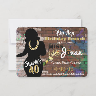 Shorty's 40 90's Hip Hop Urban Verjaardagsuitnod Kaart