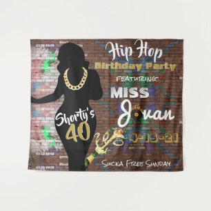 Shorty's 40  90's Hip Hop Verjaardag achtergrond Wandkleed