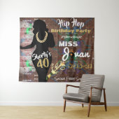 Shorty's 40| 90's Hip Hop Verjaardagsachtergrond Wandkleed (In Situ (horizontaal))