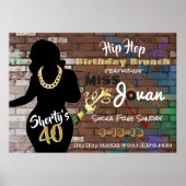Shorty's 40 Hip Hop Birthday Brunch Urban Party Poster (Voorkant)