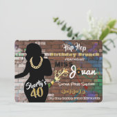 Shorty's 40 Hip Hop Birthday Uitnodigingen {5x7} (Staand voorkant)