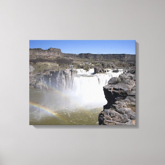 Shoshone Falls in de Snake River in Twin Falls, Canvas Afdruk (Voorkant)