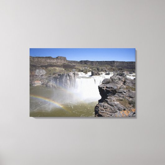 Shoshone Falls in de Snake River in Twin Falls, Canvas Afdruk (Voorkant)
