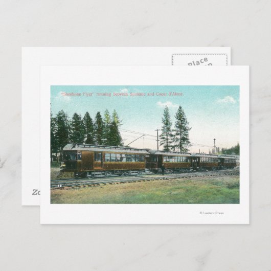Shoshone Flyer Train off to Spokane Briefkaart (Voorkant / Achterkant)