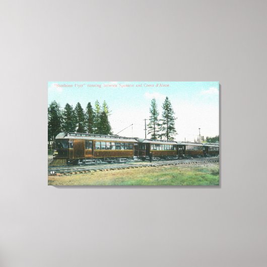 Shoshone Flyer Train off to Spokane Canvas Afdruk (Voorkant)