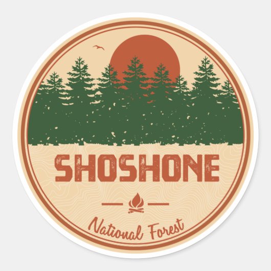 Shoshone National Forest Ronde Sticker (Voorkant)