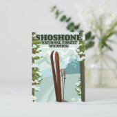 Shoshone National Forest Ski-reisposter Briefkaart (Staand voorkant)
