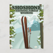Shoshone National Forest Ski-reisposter Briefkaart (Voorkant)
