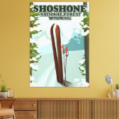 Shoshone National Forest Ski-reisposter Canvas Afdruk (Insitu (Woonkamer))