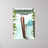 Shoshone National Forest Ski-reisposter Canvas Afdruk (Voorkant)