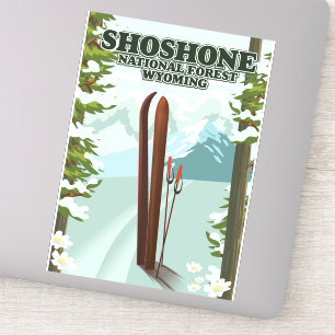 Shoshone National Forest Ski-reisposter Sticker